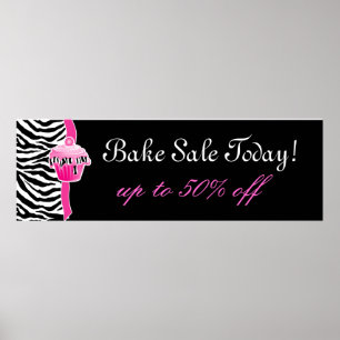 Póster Poster De Venta De Bake Cute De Cebra Cebola Rosa