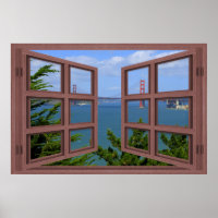 Poster de ventana abierta del panel 6 de la bahía