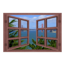Poster de ventana abierta del panel 6 de la bahía 