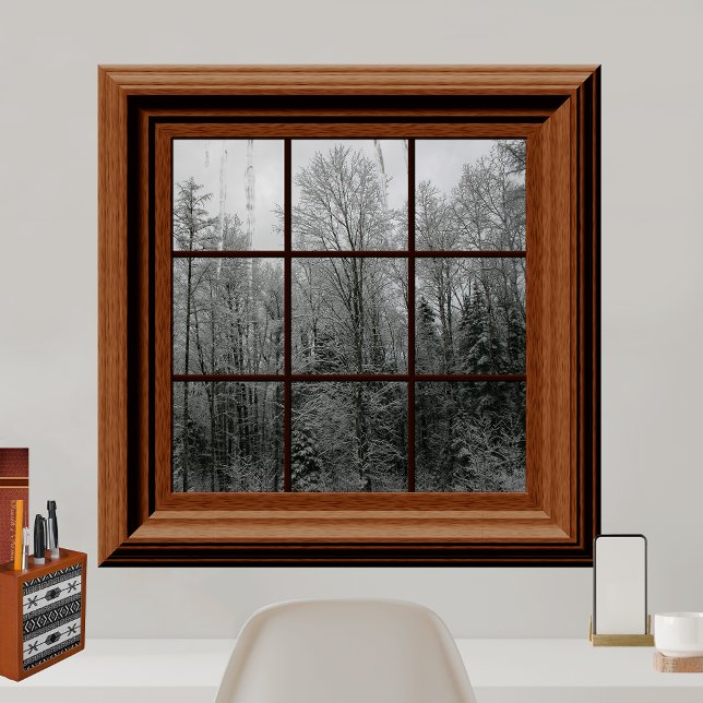 Póster Poster de ventana falsa invierno Escena de nieve Á (Subido por el creador)