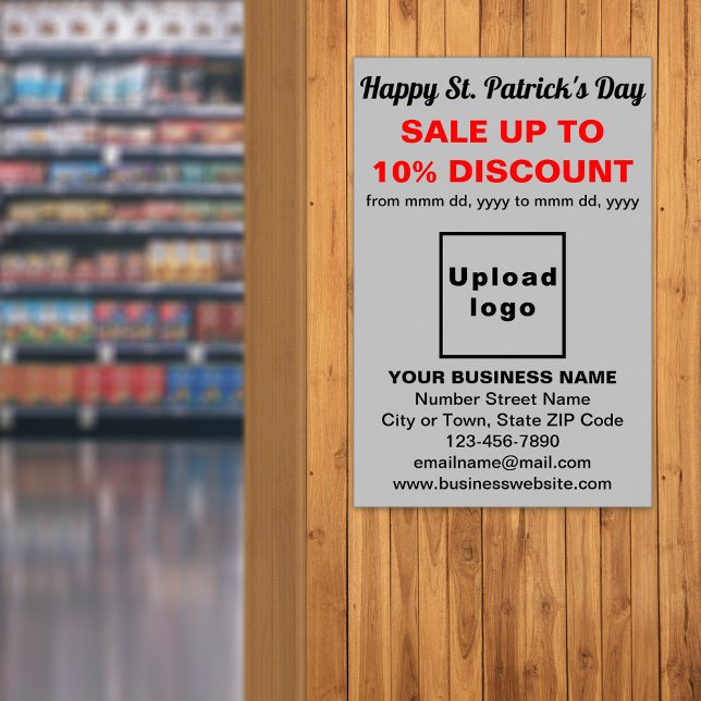 Póster Poster de ventas de negocios de Grey St. Patrick's (Gray St. Patrick's Day business sale poster)