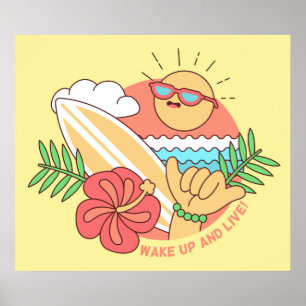 Póster Poster de verano surfista