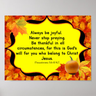 Póster Poster de versos de la Biblia de otoño de Acción d