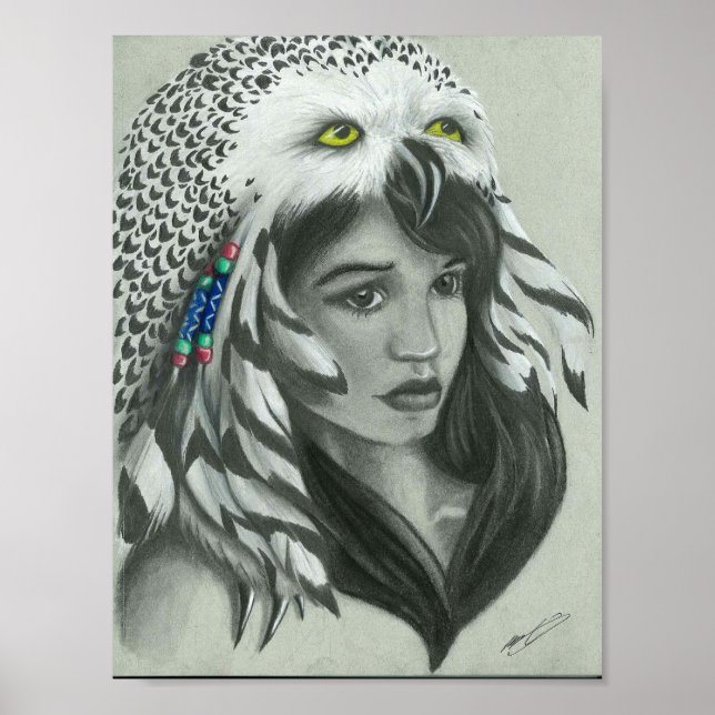 Póster Poster De Vestidos De Cabeza De Búho Snowy (Frente)