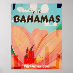 Póster Poster de viaje clásico vintage de Bahamas