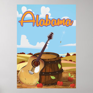 Póster Poster de viaje de Alabama