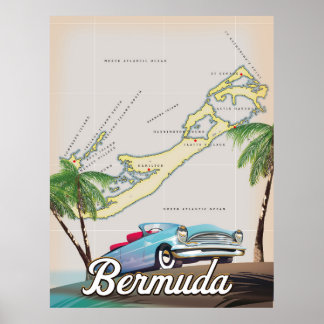 Póster Poster de viaje de Bermudas