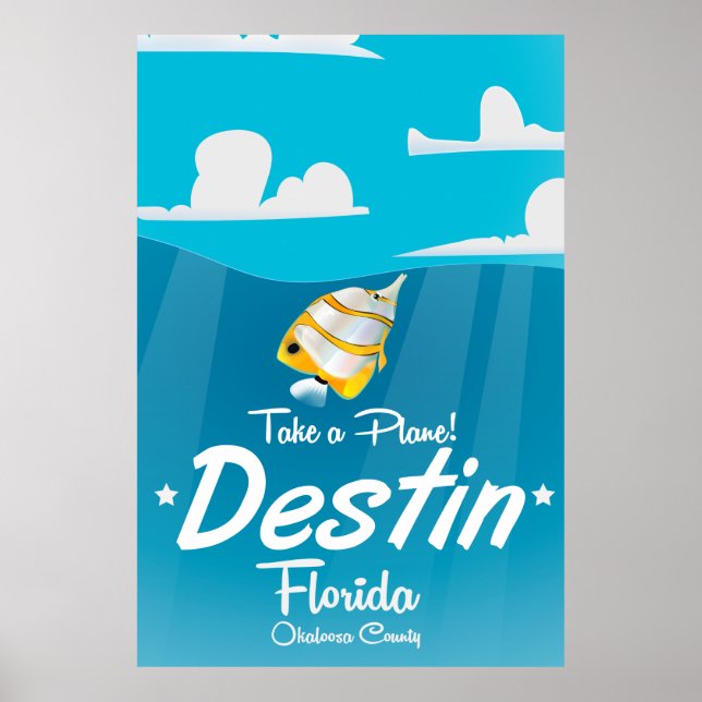 Póster Poster de viaje de Destin Florida. (Frente)