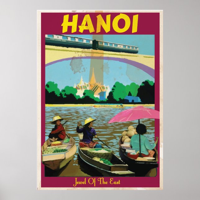 Póster Poster de viaje de Hanoi (Frente)