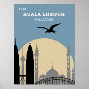 Póster Poster de viaje de Kuala Lumpur