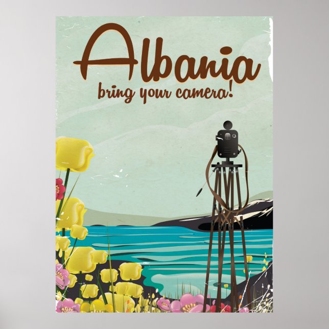 Póster Poster de viaje de la cámara fotográfica de Albani (Frente)