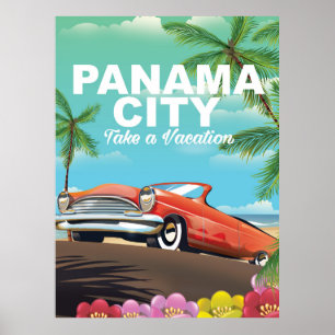 Póster poster de viaje de la ciudad de panama
