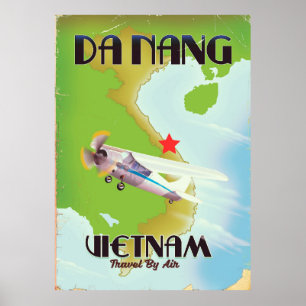 Póster Poster de viaje de la cosecha de Da Nang Vietnam