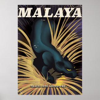 Póster Poster de viaje de Malaya Vintage.