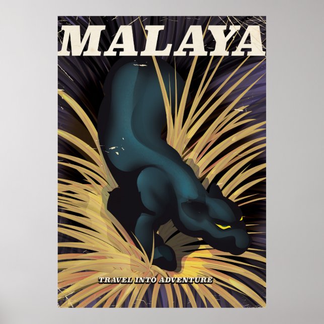 Póster Poster de viaje de Malaya Vintage. (Frente)