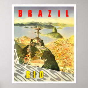 Póster Poster de viaje de Rio de Janeiro Brasil