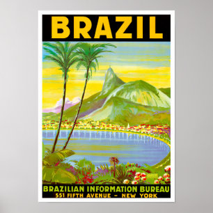 Póster Poster de viaje de Rio de Janeiro Brasil