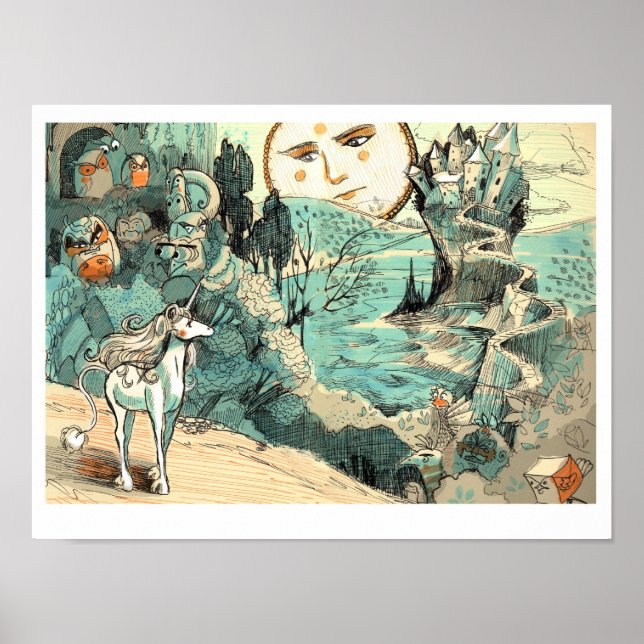 Póster Poster de viaje de Unicorn (Frente)