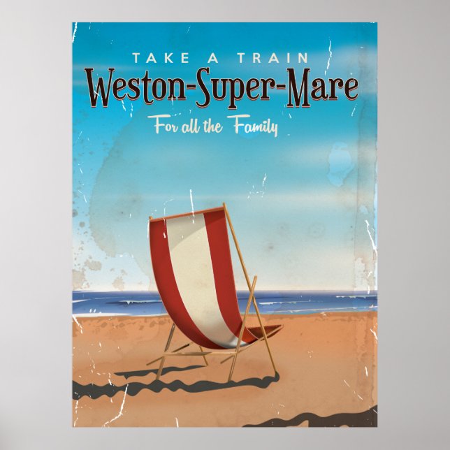 Póster Poster de viaje de Weston Super Mare. (Frente)