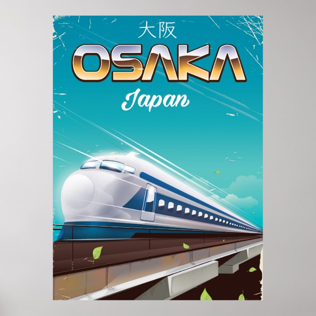 Póster Poster de viaje del tren de alta velocidad Osaka J (Frente)