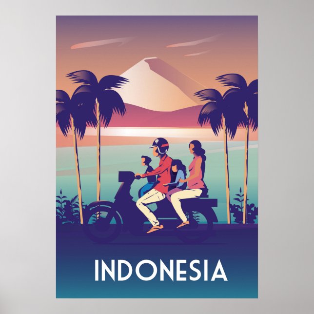 Póster Poster de viaje indonesio (Frente)