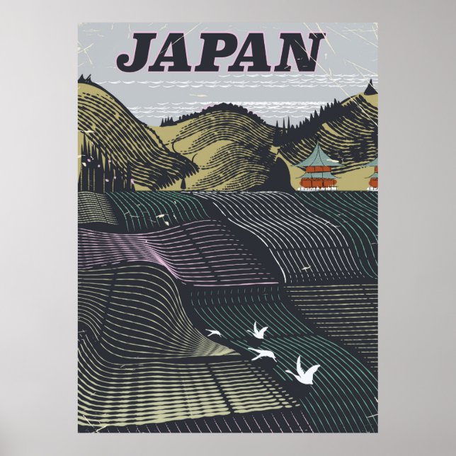 Póster Poster de viaje paisajista de Japón (Frente)