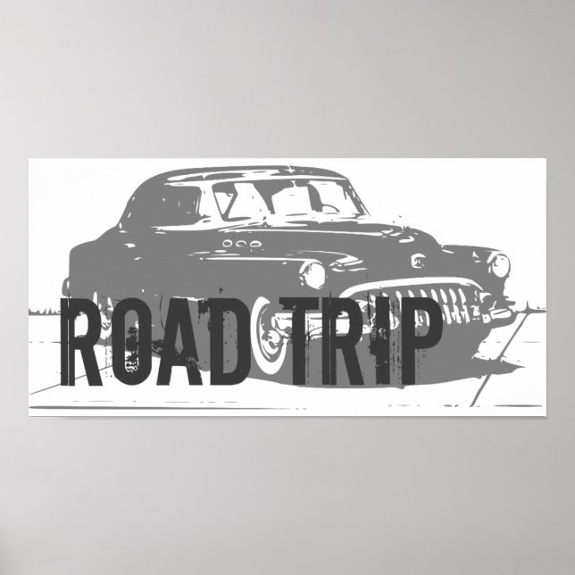 Póster Poster de Viaje por Carretera Retro (Frente)