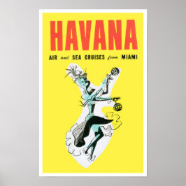 Póster Poster de viaje vintage de la isla Cuba