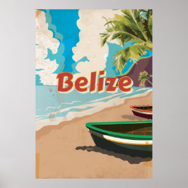 Póster Poster de viajes Belice Vintage