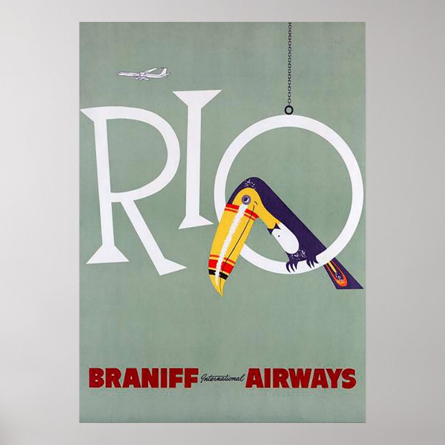 Póster Poster de viajes brasileño de Río de Janeiro (Frente)