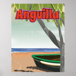 Póster Poster de viajes de Anguila.