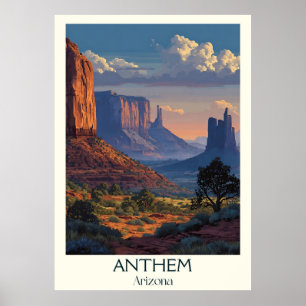 Póster Poster de Viajes de Anthem Arizona Vintage   Retro