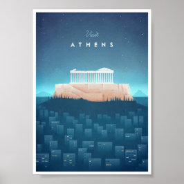 Póster Poster de Viajes de Atenas Vintage