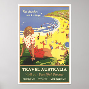 Póster Poster de viajes de Australia vintage