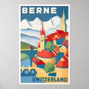 Póster Poster de viajes de Berna Suiza