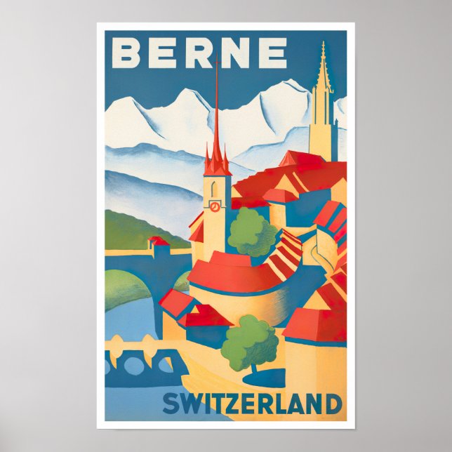 Póster Poster de viajes de Berna Suiza (Frente)