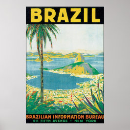 Póster Poster de Viajes de Brasil Vintage