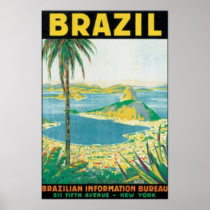 Póster Poster de Viajes de Brasil Vintage
