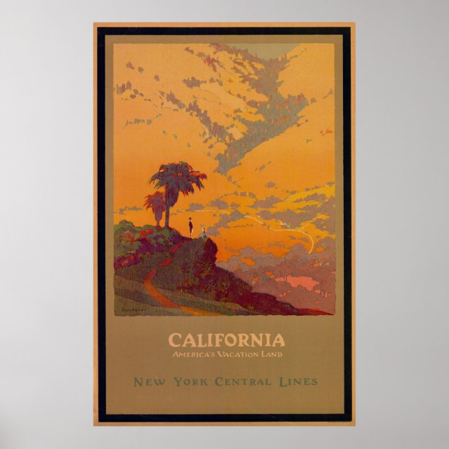 Póster Poster de Viajes de California Vintage (Frente)
