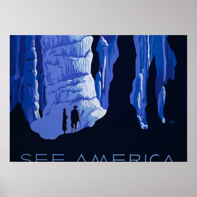 Póster Poster de Viajes de Cavern Vintage (Frente)