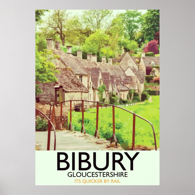 Póster Poster de viajes de cosecha de Bibury Gloucestersh (Frente)