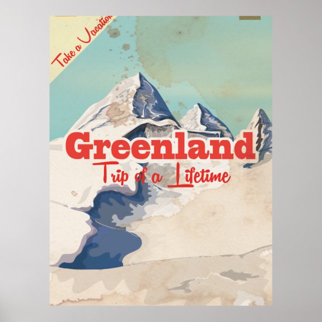 Póster Poster de viajes de cosecha de Groenlandia (Frente)
