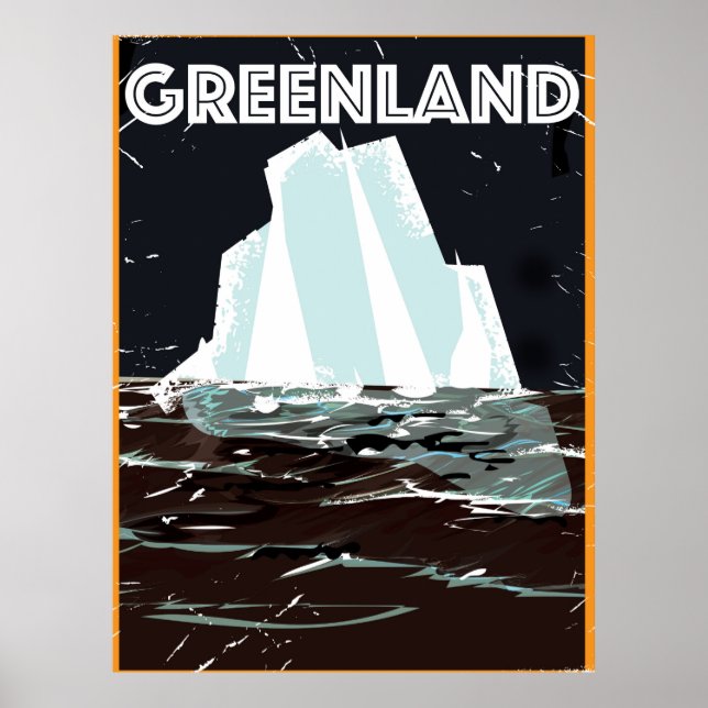 Póster Poster de viajes de cosecha de Groenlandia (Frente)