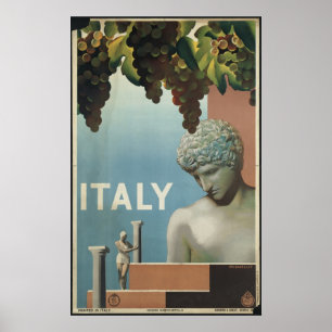 Póster Poster de viajes de cosecha italiana anuncios impr