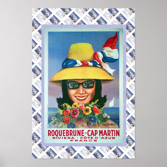 Póster Poster de viajes de cosecha, Roquebrune, Cap Marti (Frente)