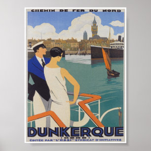 Póster Poster de Viajes de Dunkerque France Vintage