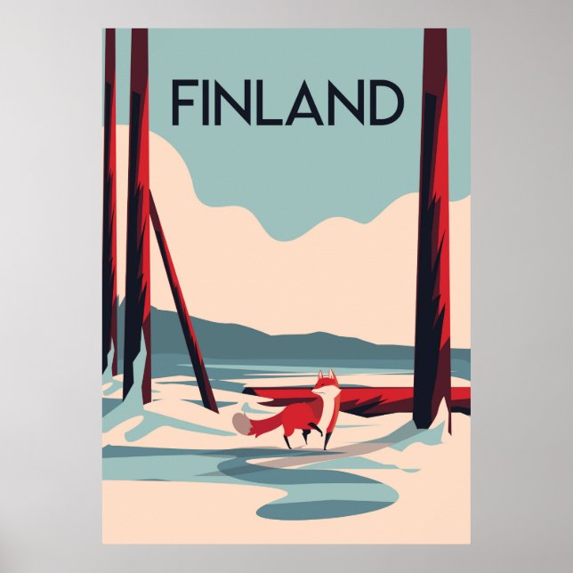 Póster Poster de viajes de época de Finlandia (Frente)