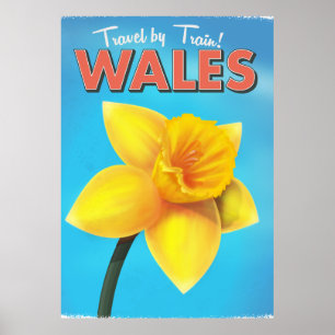 Póster Poster de viajes de época de Gales