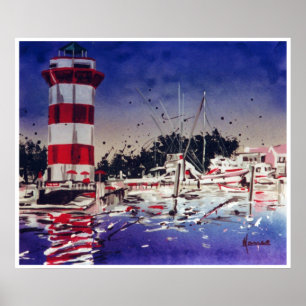 Póster Poster de viajes de época Hilton Head SC. imprimir