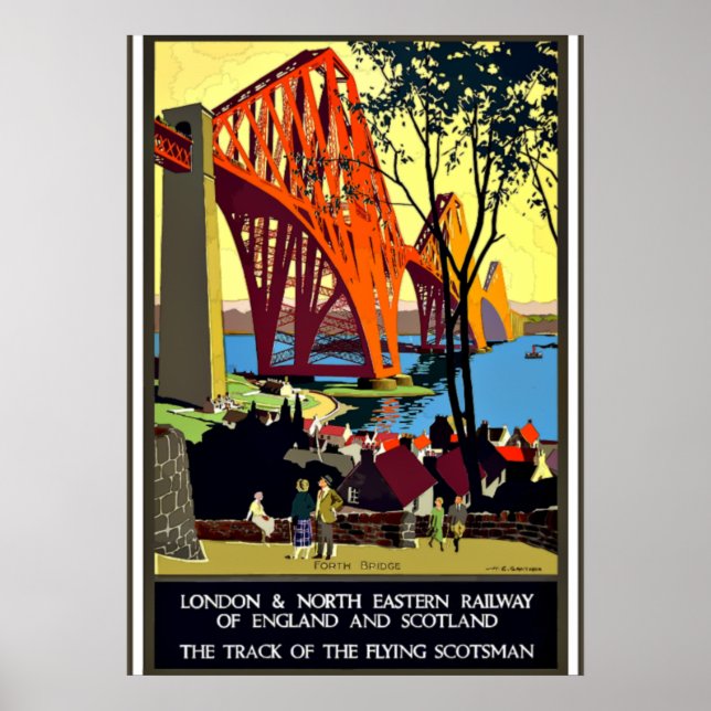 Póster Poster de viajes de época - Inglaterra y Escocia (Frente)